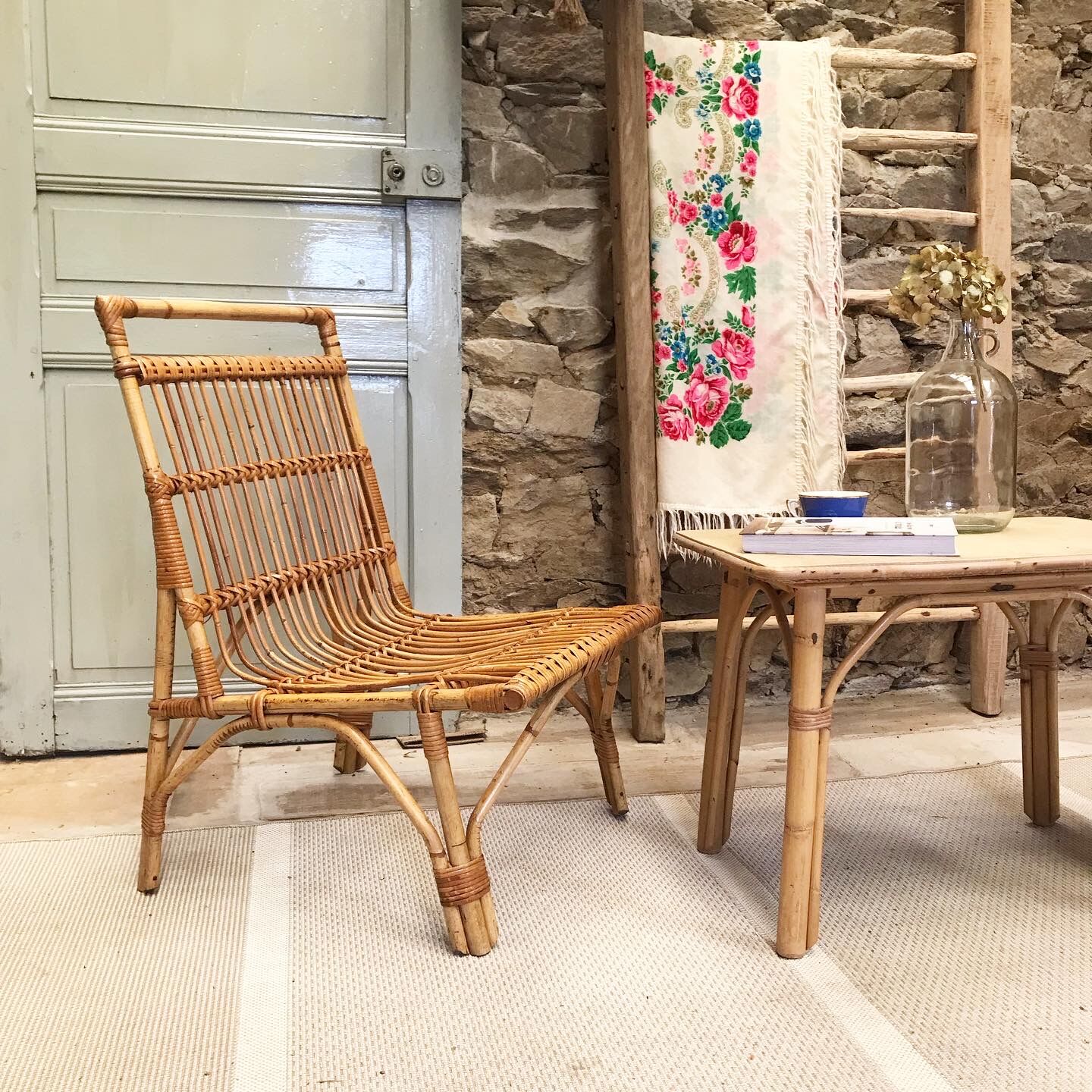 Vintage rattan armchair