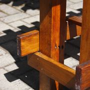 Old farmhouse console table made of solid wood.
