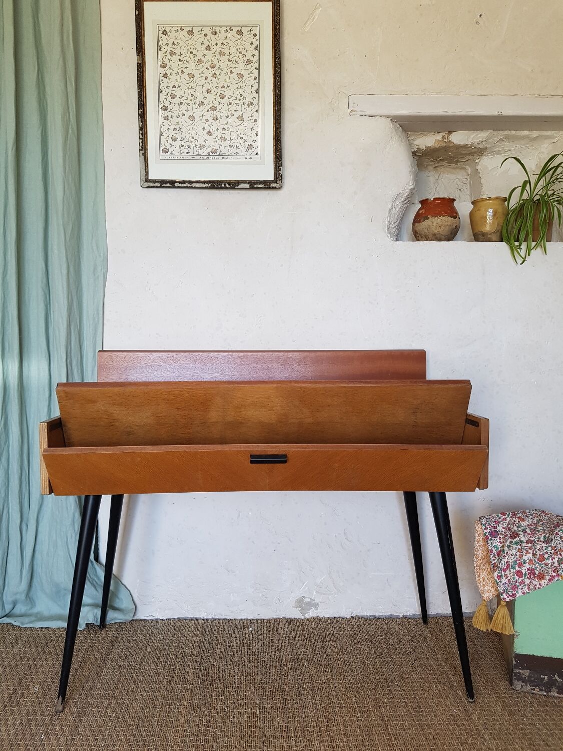 Console ou bureau vintage pieds compas