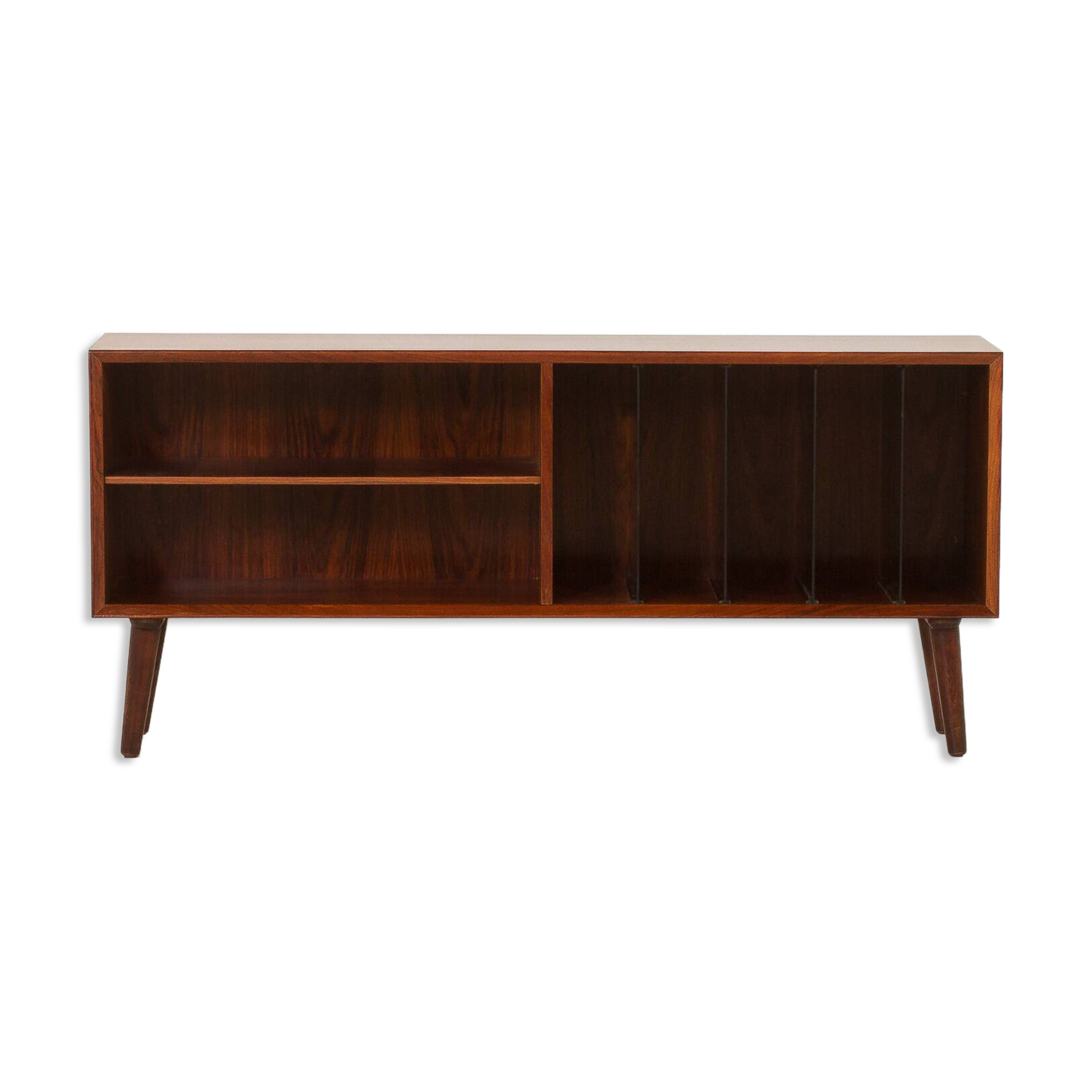 Scandinavian rosewood sideboard, vintage vinyl records cabinet, Denmark 197