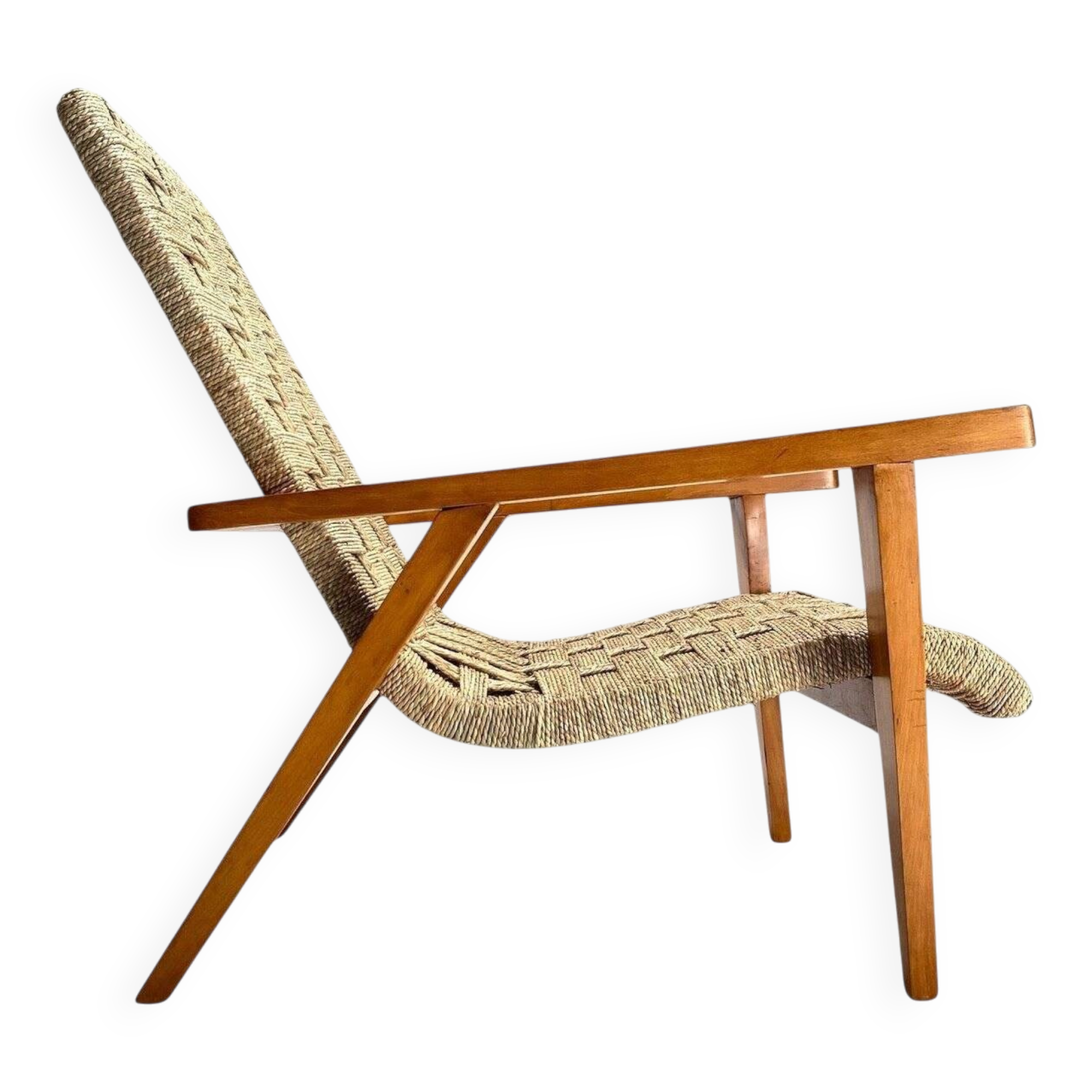 Armchair in Wood and Rope from Giuseppe Pagano, Italy, 1940s