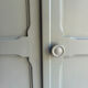 Antique Parisian wardrobe in sage green patina