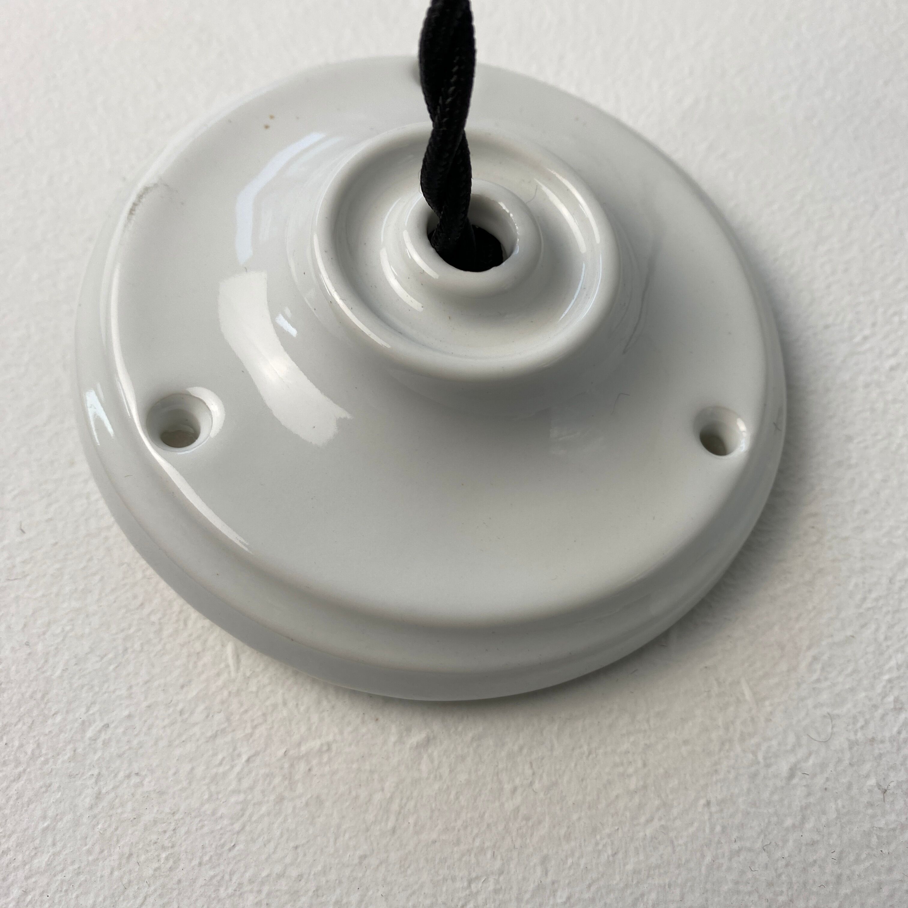 Pair of old pendant lamps in vintage opaline 14cm