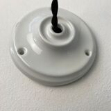 Pair of old pendant lamps in vintage opaline 14cm