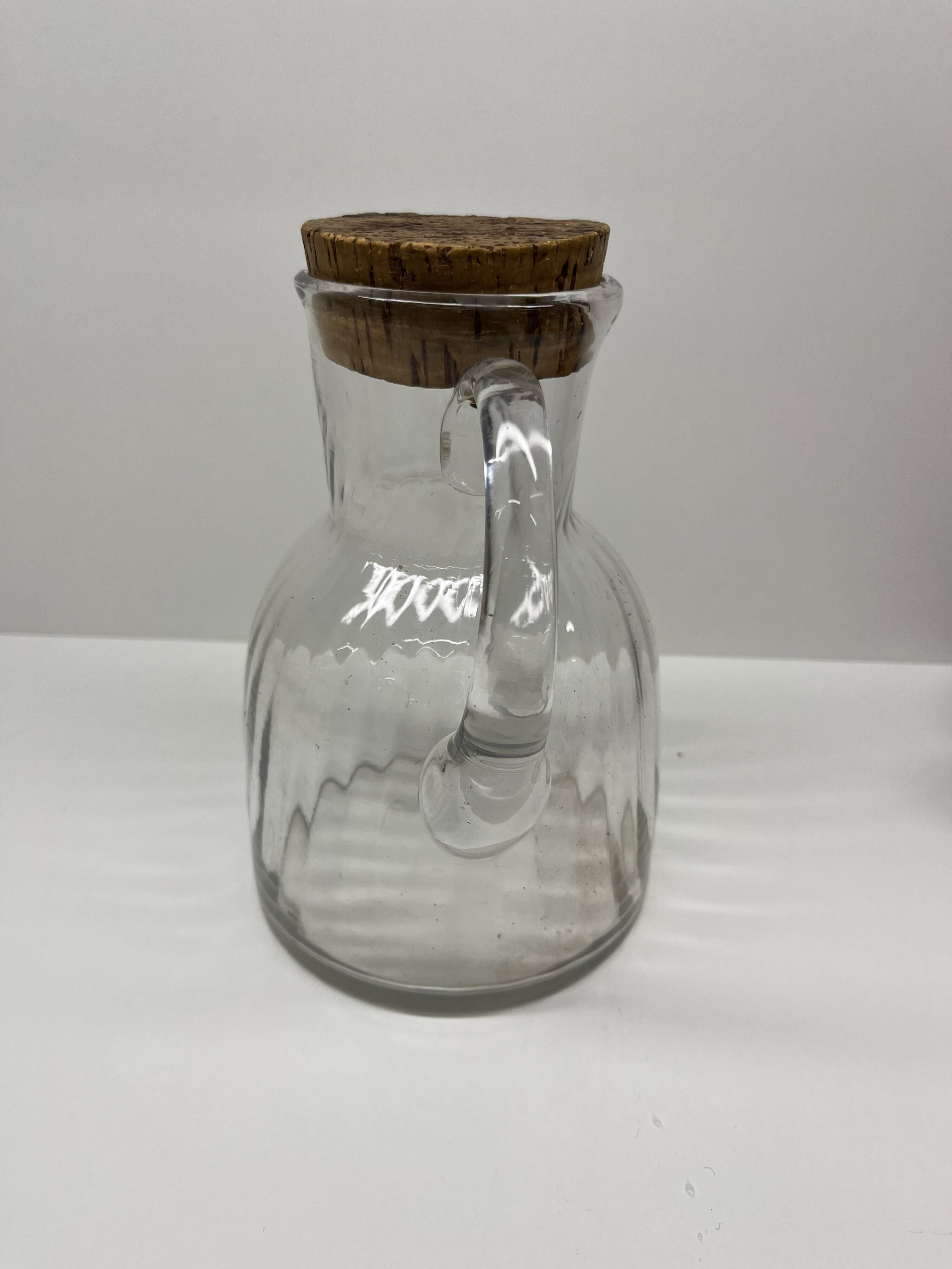 Glass carafe with cork stopper