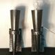 Pair of conical sconces in wrought iron, medieval, electrified in 1960