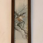 Japanese Sumi-e Painting Eagle Plum Blossom Japan Kakemono Kacho-ga
