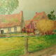 Huile sur toile campagne pastorale 1970