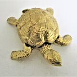 Zoomorphic turtle vintage brass ashtray