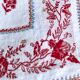 Serviettes de table anciennes brodées en coton