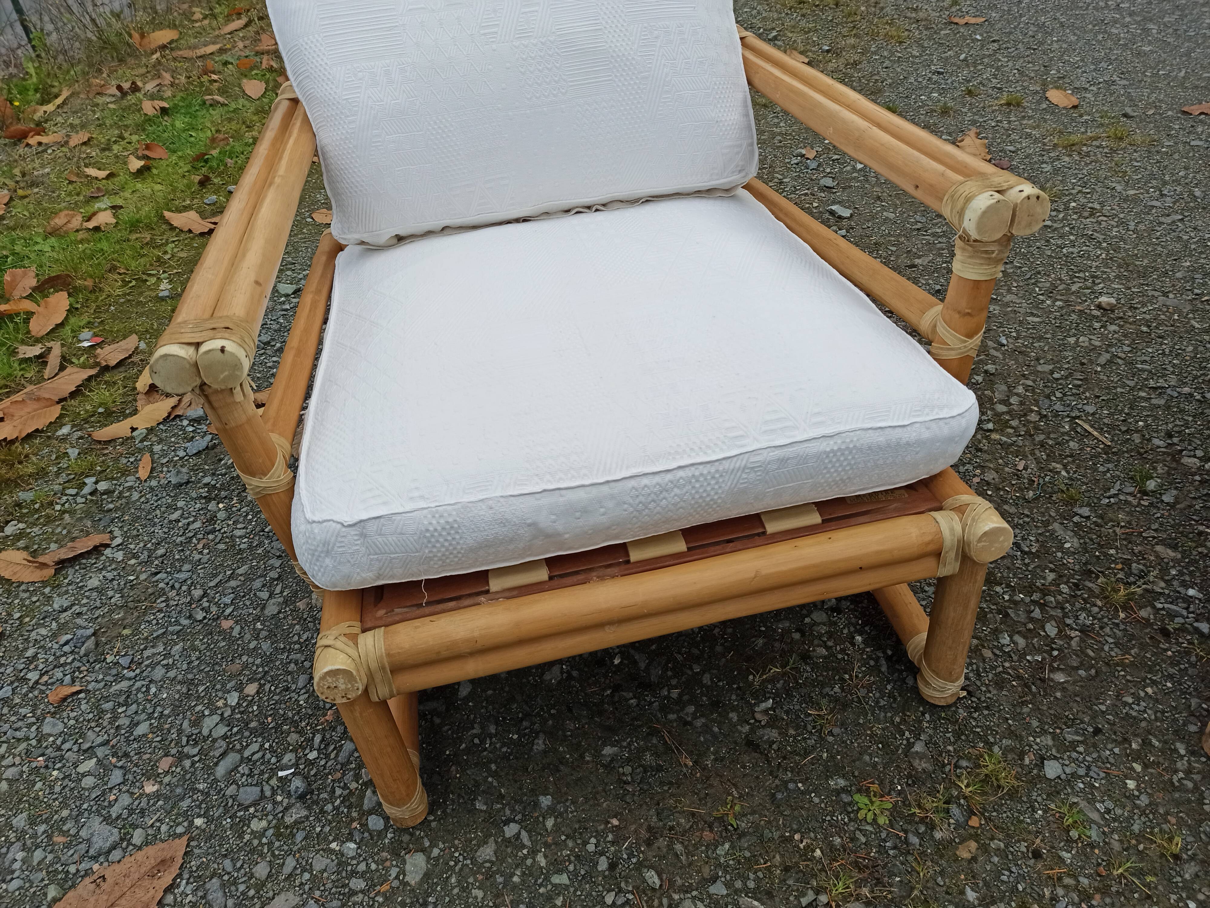 Pair of Lyda Levi armchairs for Mc Guire bamboo Italy Milan