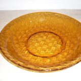 Large orange braided glass dish 27.5 cm