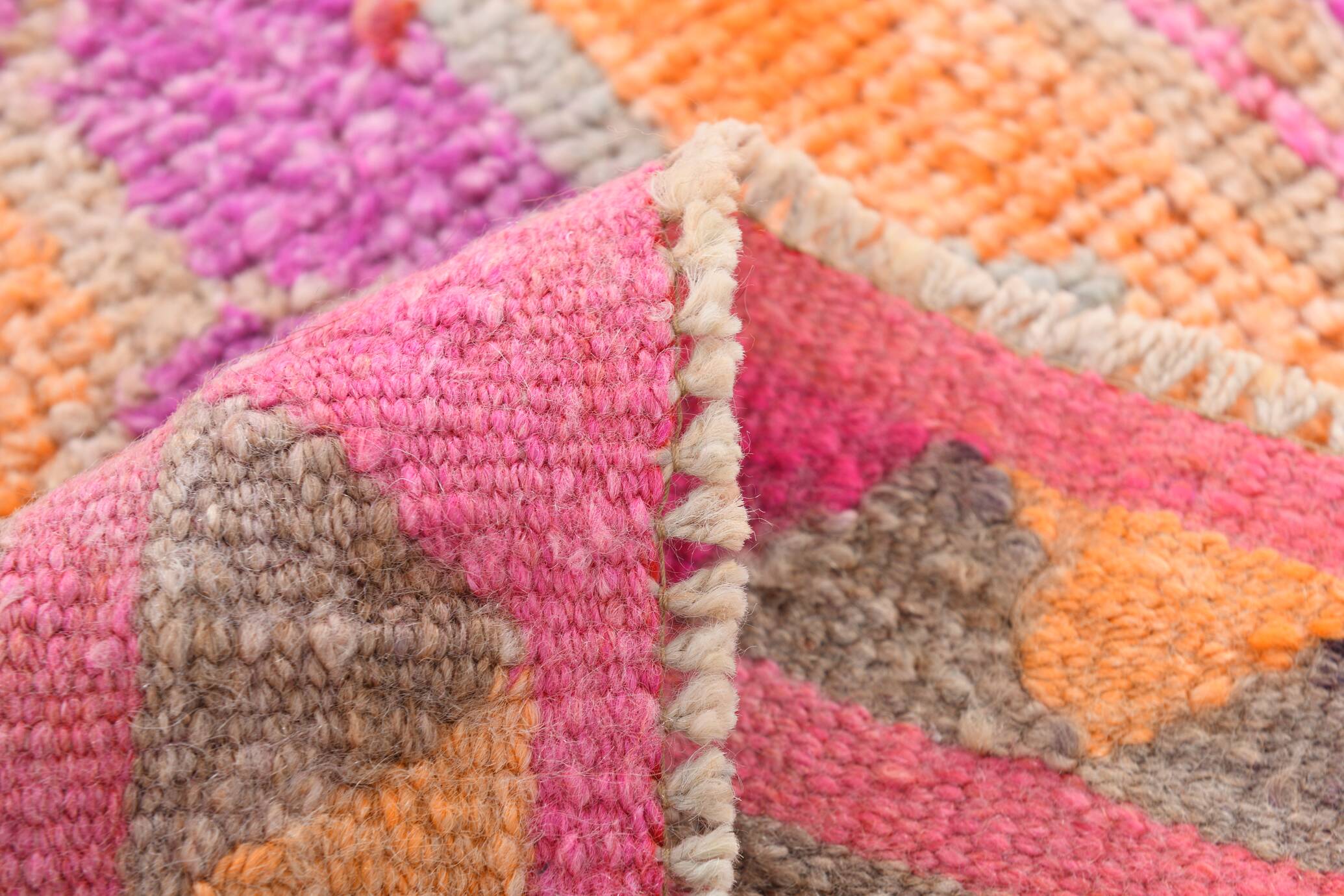 3x12 Vintage Pink & Orange Vintage Runner Rug, 90x359Cm