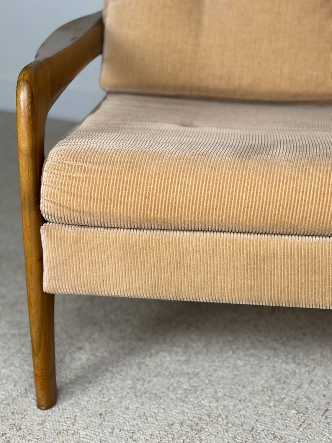 Vintage D-Bed sofa – 1980s – Beige corduroy