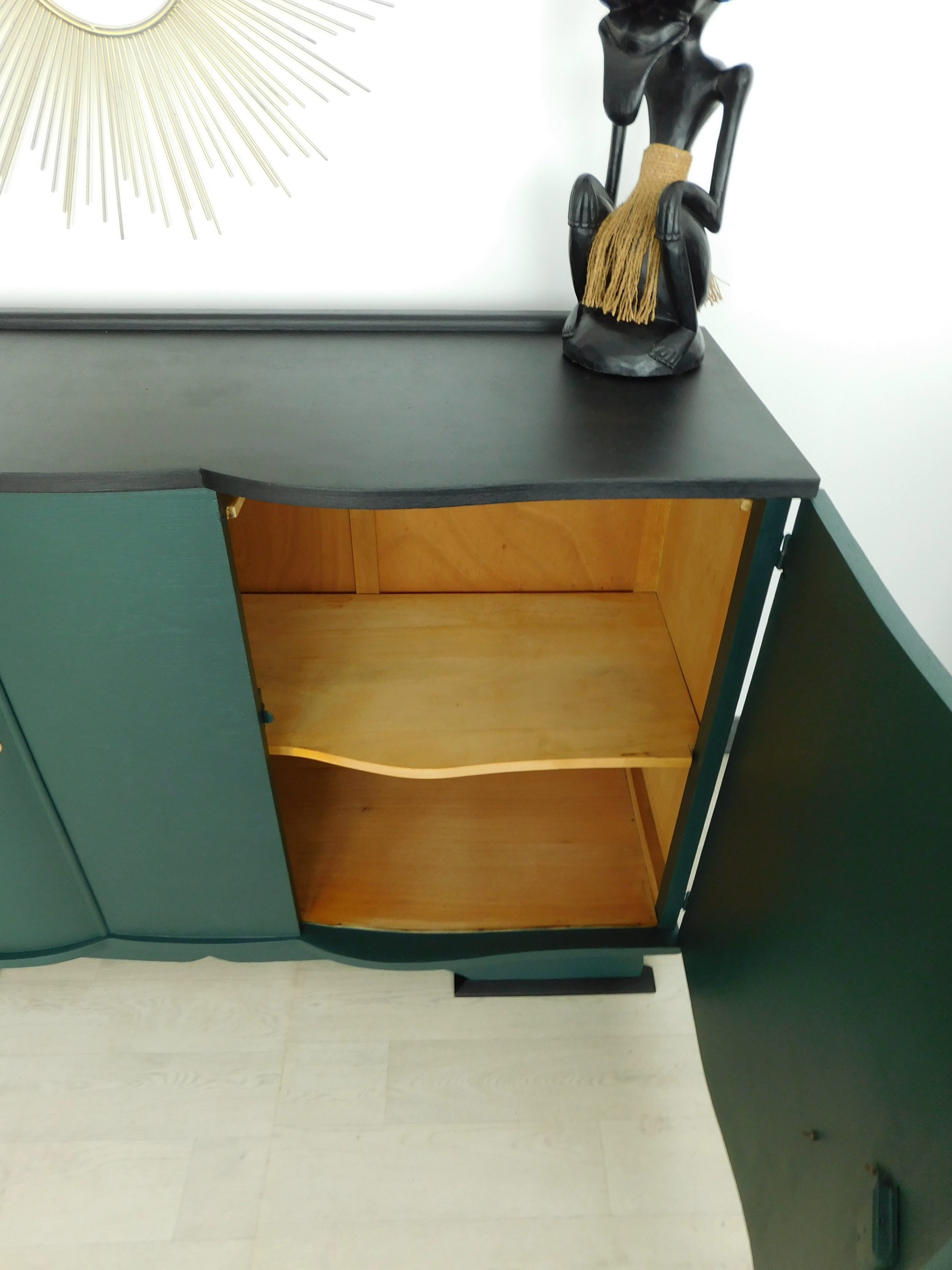 Art Deco buffet green and black