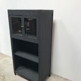 Matte 1930s black glass cabinet