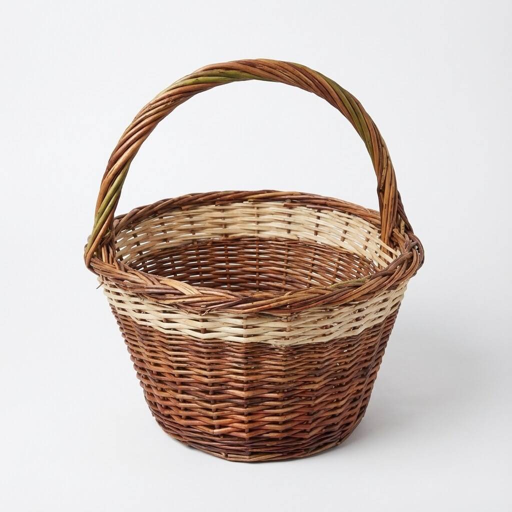 Woven willow basket handcrafted