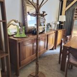 Vintage rattan bamboo parrot coat rack
