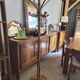 Vintage rattan bamboo parrot coat rack