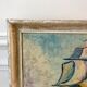 Marine painting oil on canvas old sailboat boat