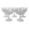 Set de 5 coupes à champagne en verre strié de style années 1920