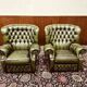 Set Springvale Chesterfield Woburn 1-seater sofa antique green