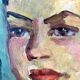Young worker, oil on paper, mounted on cardboard