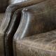 Very comfortable set of two vintage cowhide leather armchairs