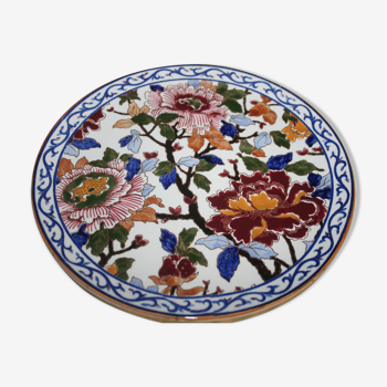 Assiette en Gien motif pivoine