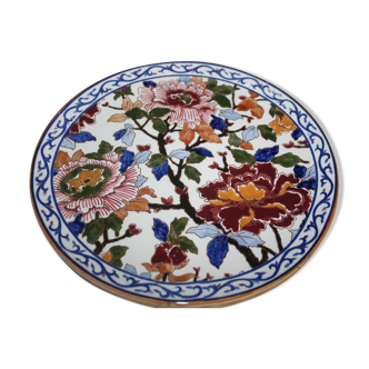 Plate in gien peony pattern