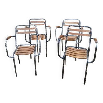 Chaises Tolix T2 bois & metal
