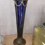 Glass and brass vase