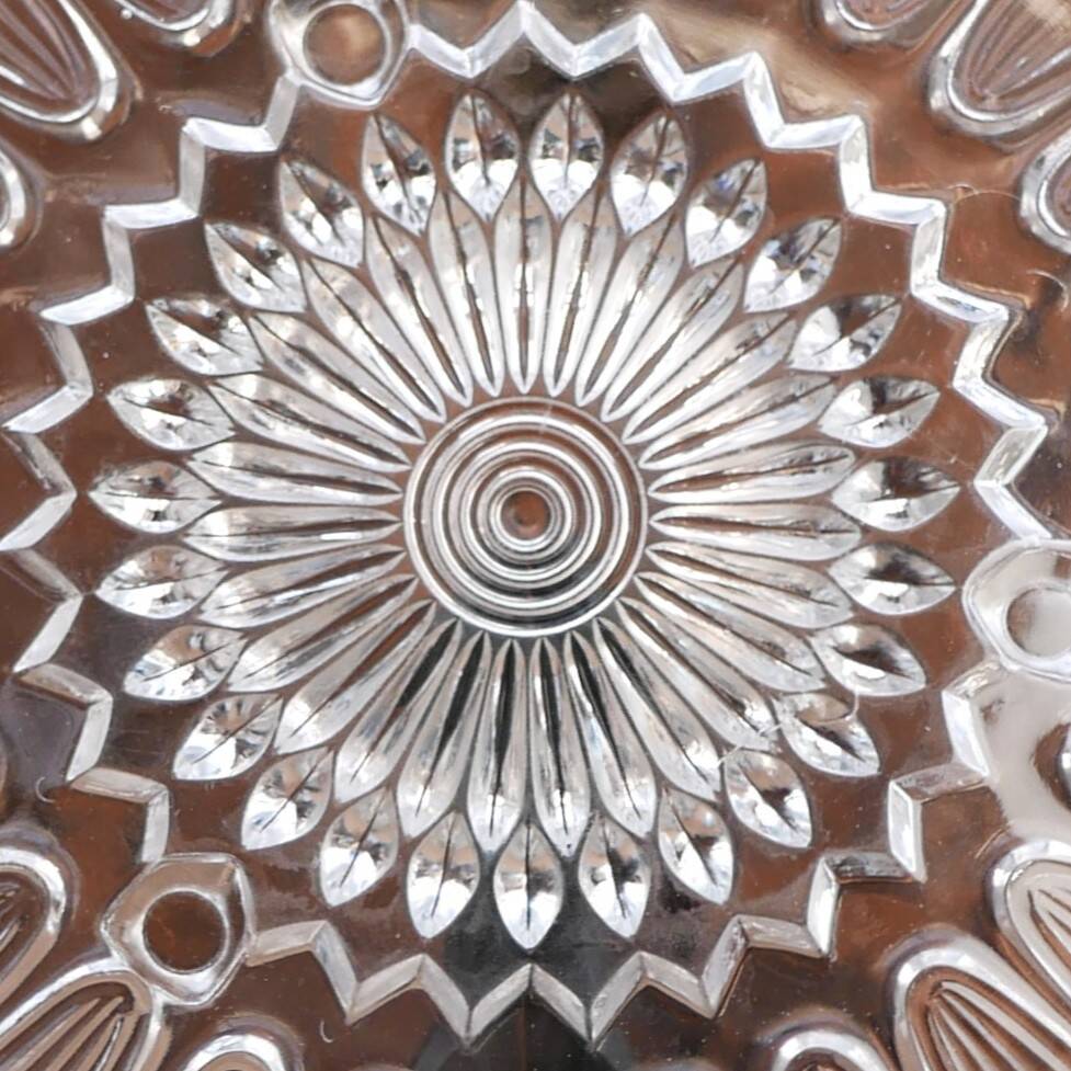 Decorative glass tray with round feet