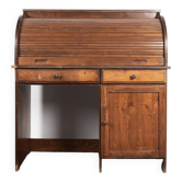 American secretary desk with cylinder, in solid wood.
