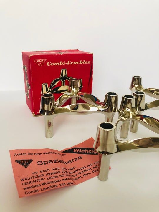 Set of 3 BMF metal candle holders