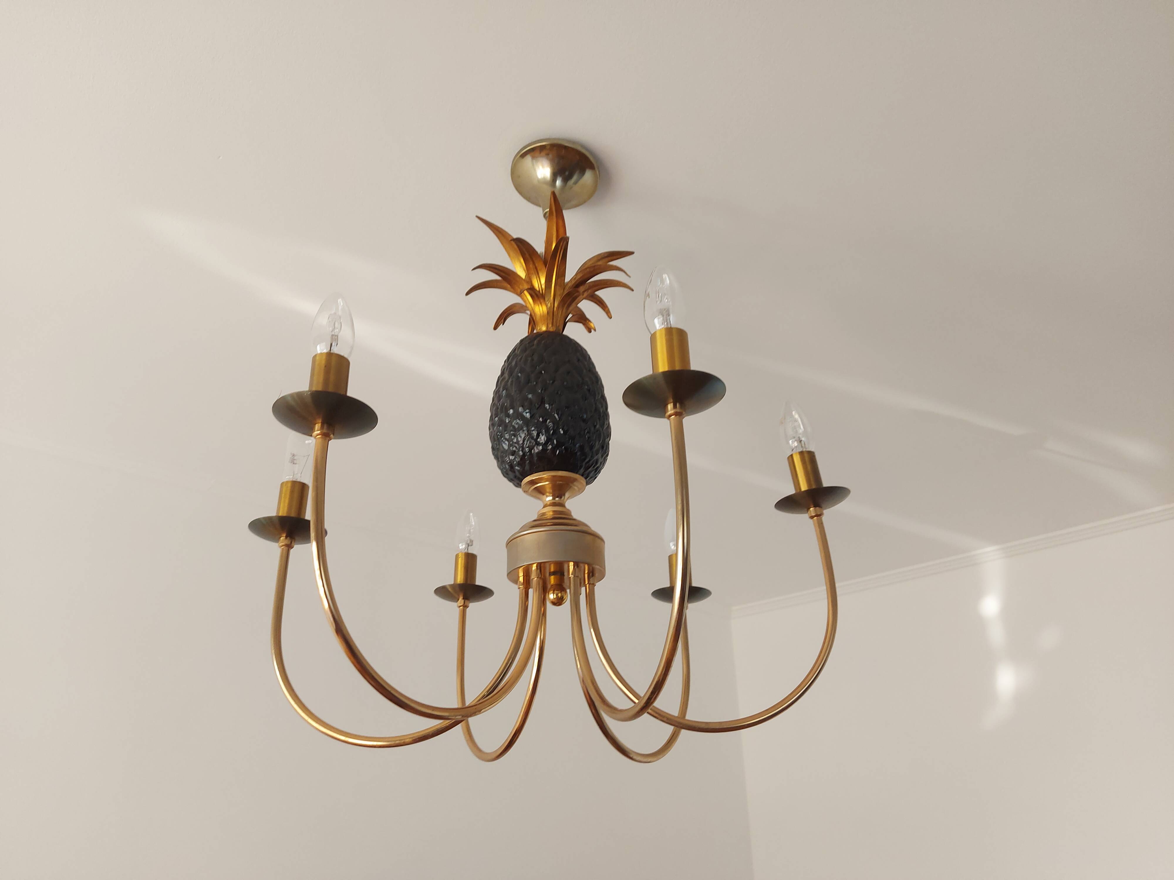 Pineapple chandelier from the 70'S in brass