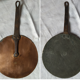 Set of 3 copper lids late nineteenth early twentieth century
