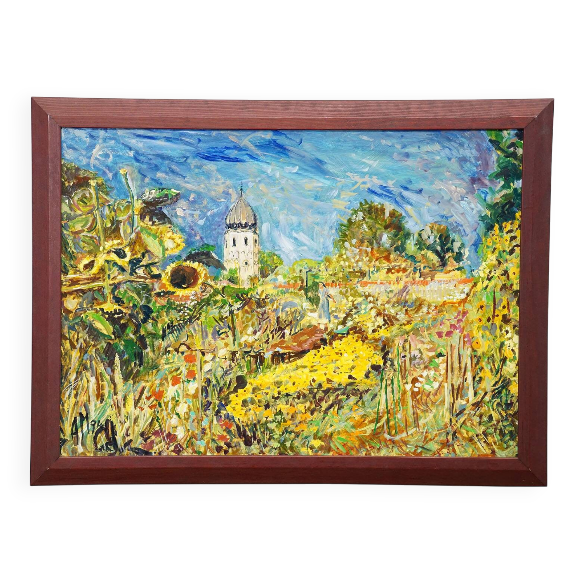 Women’s Island / Chiemsee with monastery and garden, 1994 – Oil painting by Alexander Michael