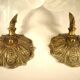 Pair of gooseneck sconces in brass and glass