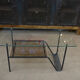 Vintage coffee table in metal and glass 1960 with 2 trays