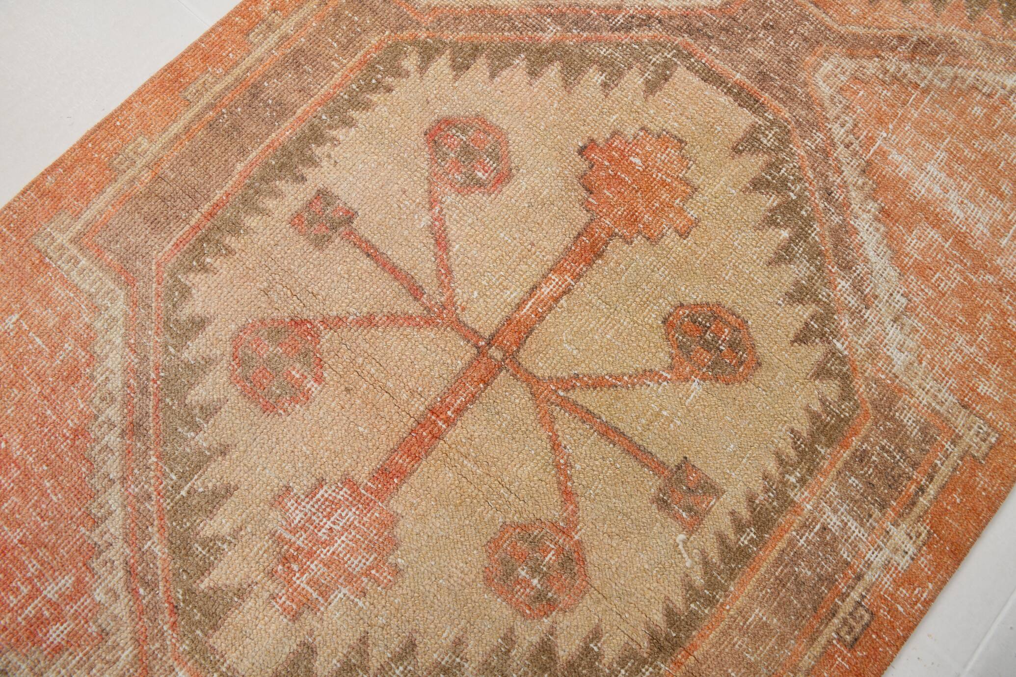 3x12 Pumpink Orange Classic Vintage Runner Rug, 90x353Cm SK 20811