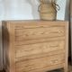 Vintage wooden commode with 3 drawers - tapered legs