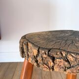 brutalist style wooden stool from the 30s and 40s