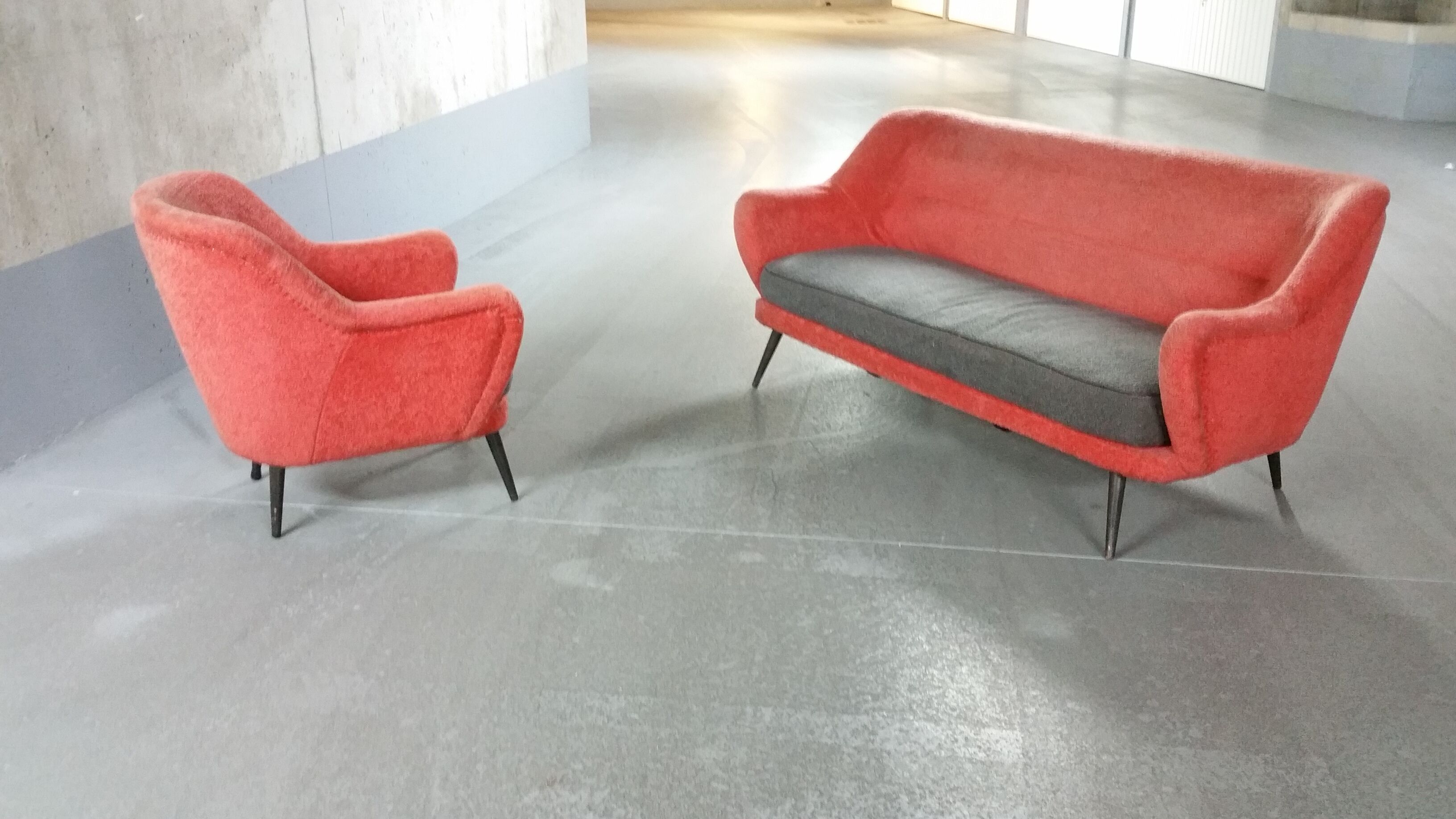 Set 1 1 armchair sofa organic years 50/60