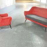 Ensemble 1 canapé 1 fauteuil organique années 50/60