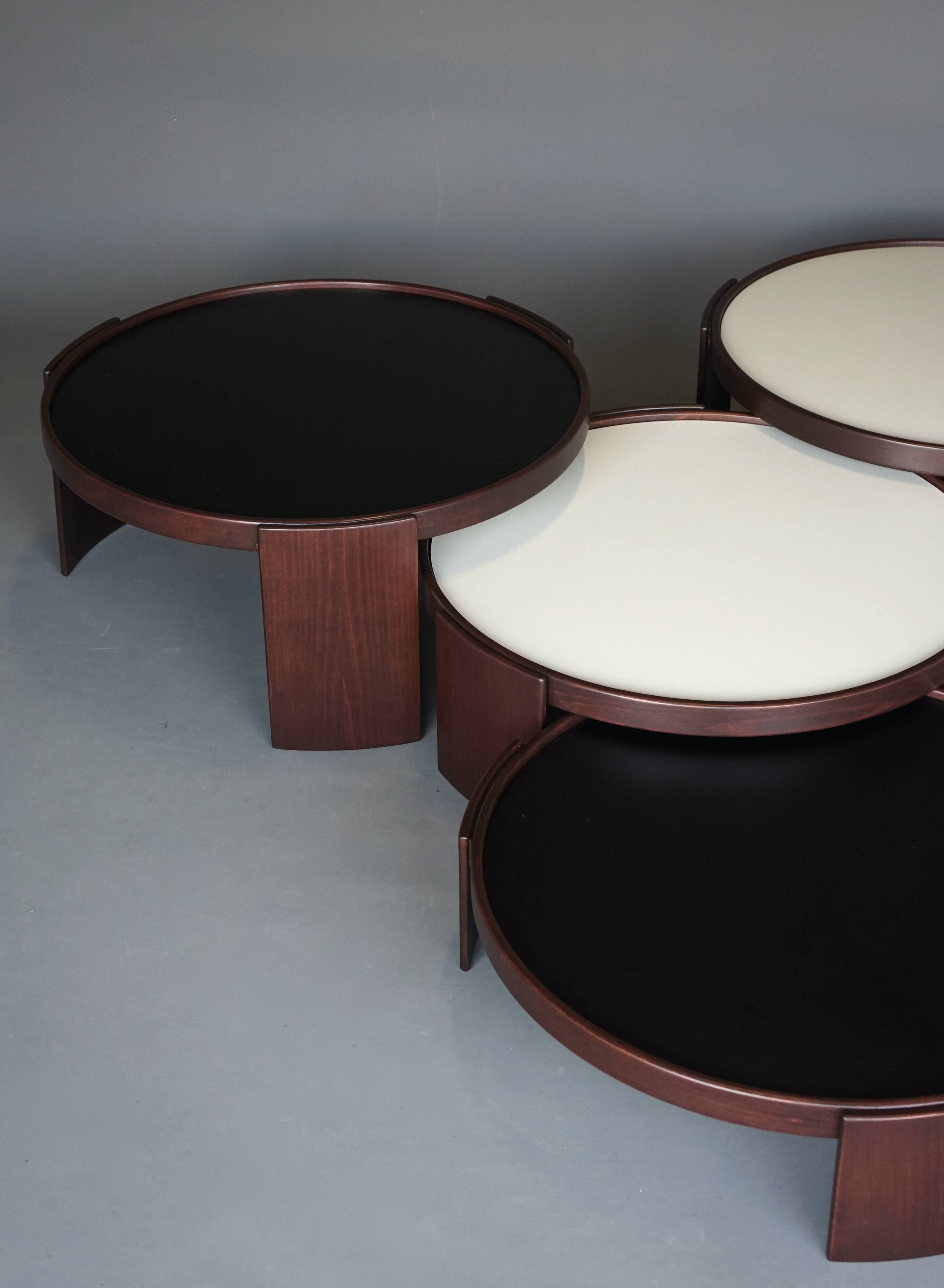 Cassina model 780/783 Stacking Tables by Gianfranco Frattini, 1970s