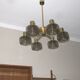 Large brass and glass chandelier by Hans-Agne Jakobsson, Sweden 1960s