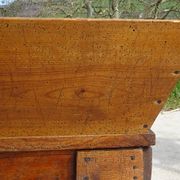 Rustic kneading trough in solid oak, removable lid and base.