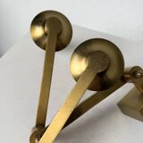 Pair of brass wall lights with articulated arms from the 70s