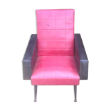 Vintage rockabilly chair in red and black skai